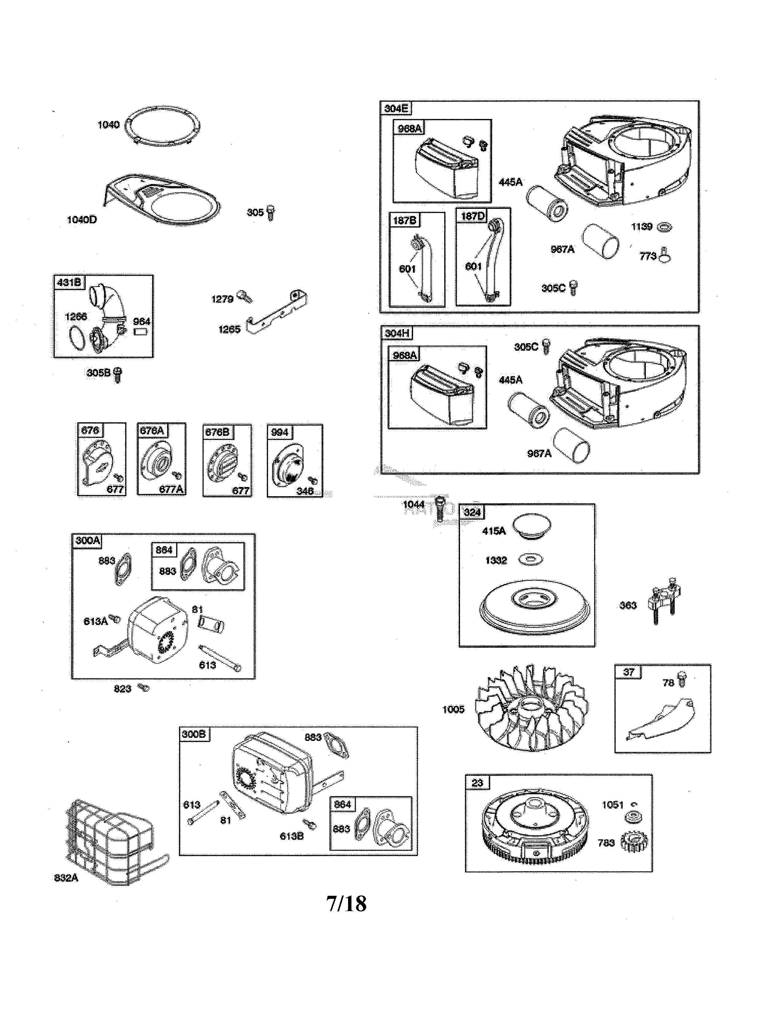 Air cleaner/blower housing/flywheel