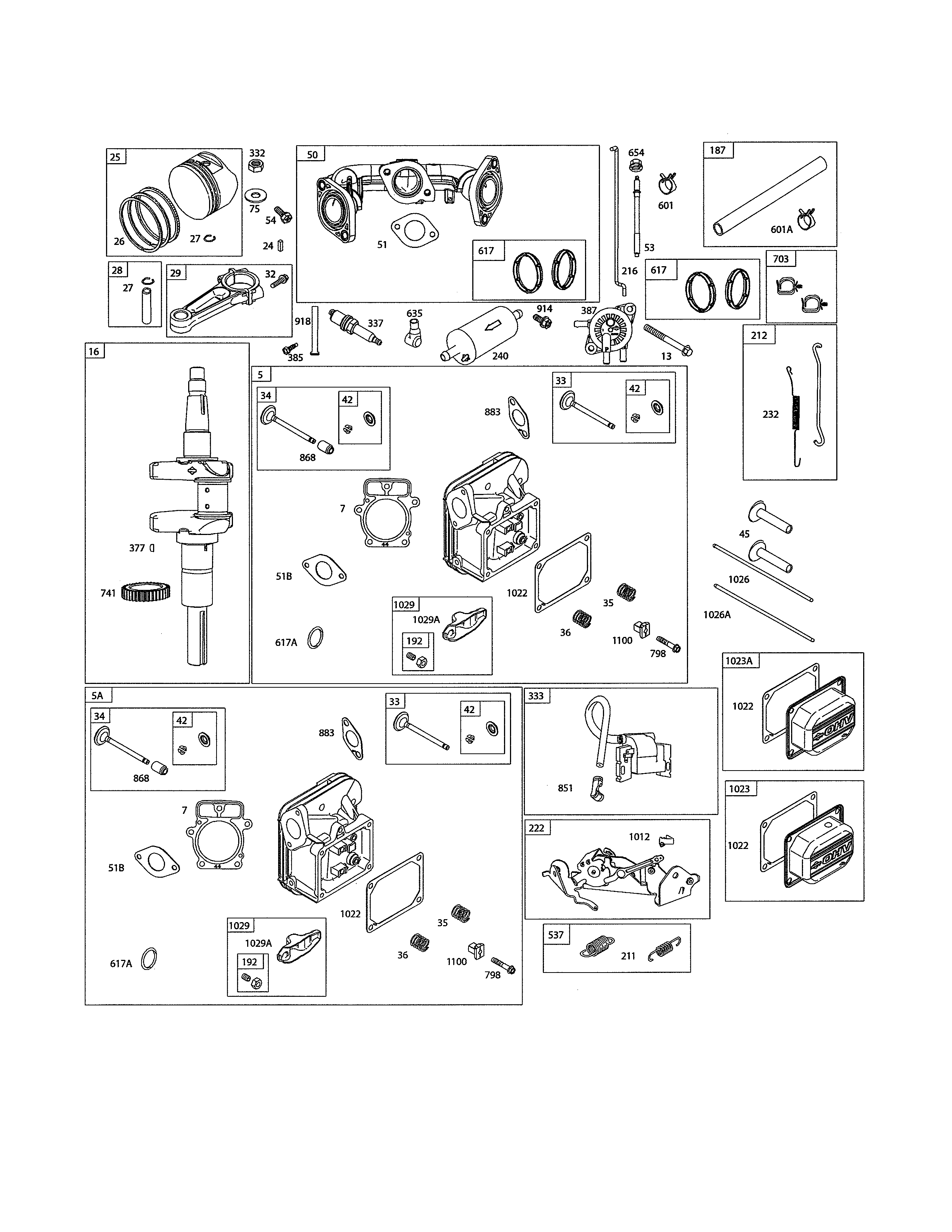 Head-cylinder/crankshaft/manifold-intake