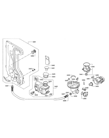 Water softener/water inlet/sump