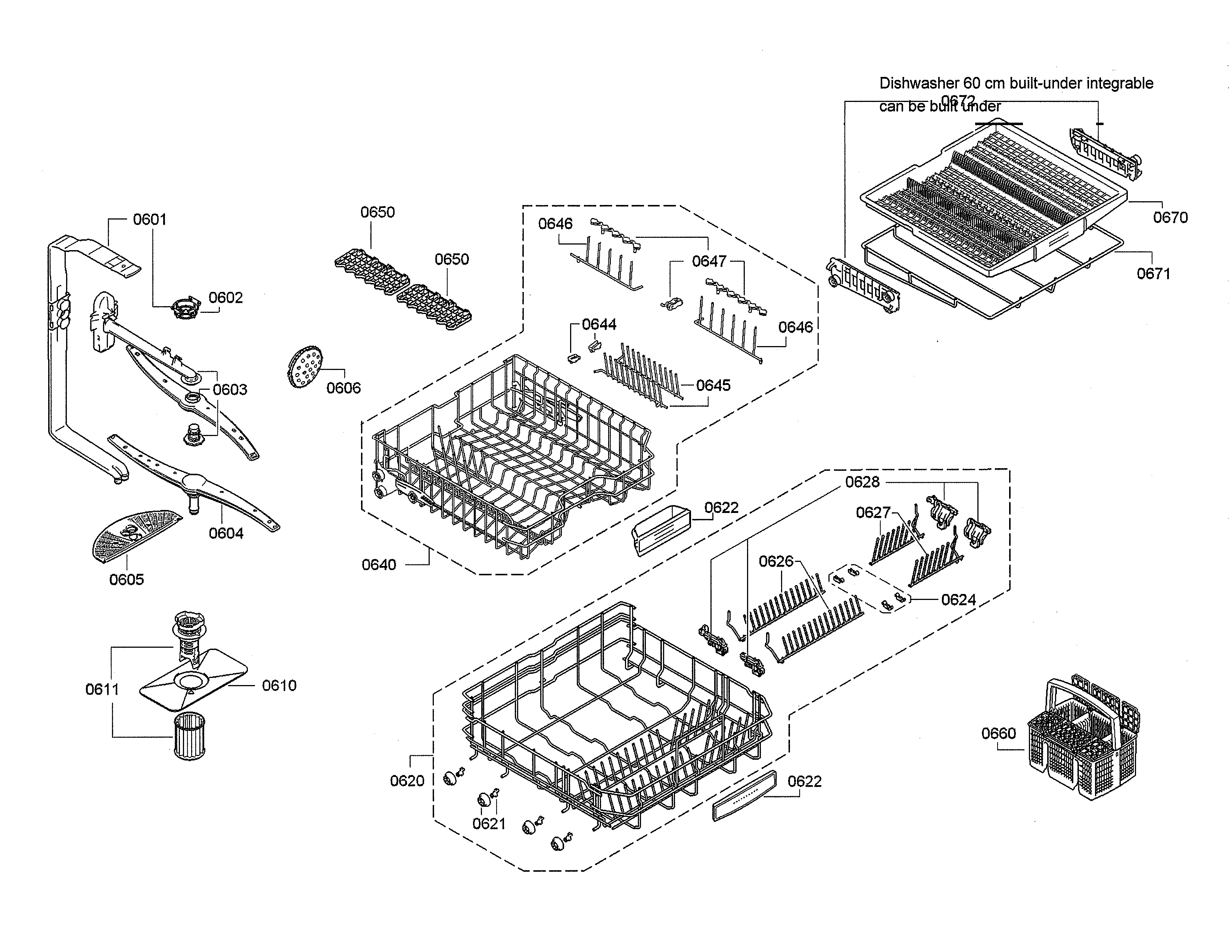 Spray arms/racks