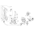 Thermador DWHD640JFP/B4 water inlet & softener/heat pump diagram