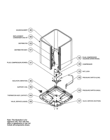 Refrigeration/piping assembly