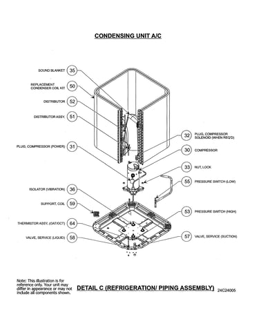 Refrigeration/piping assembly