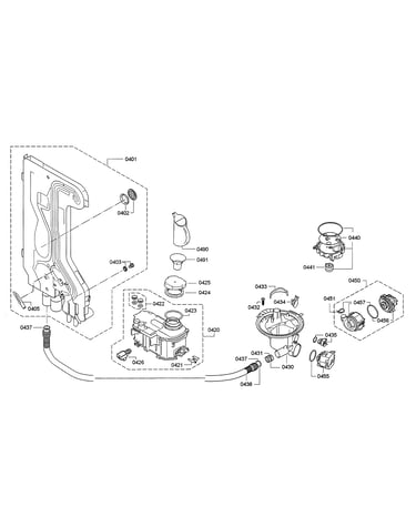 Water inlet & softener/heat pump