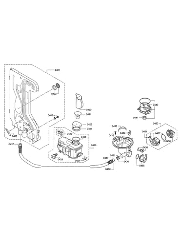 Water inlet & softener/heat pump