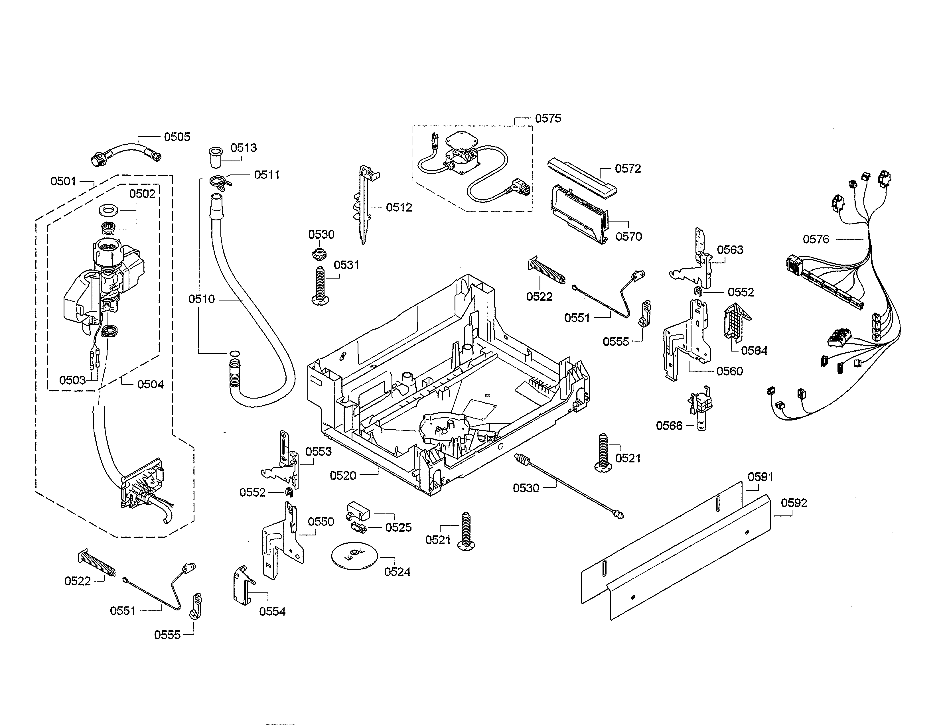 Aquastop/wire harness/base