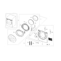 Samsung DV45K6500GV/A3-01 front frame & door diagram