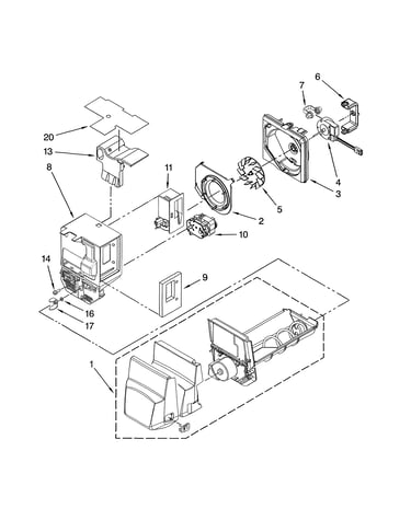 Motor & ice container