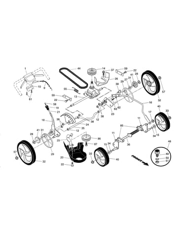 Drive control/gearcase/wheels