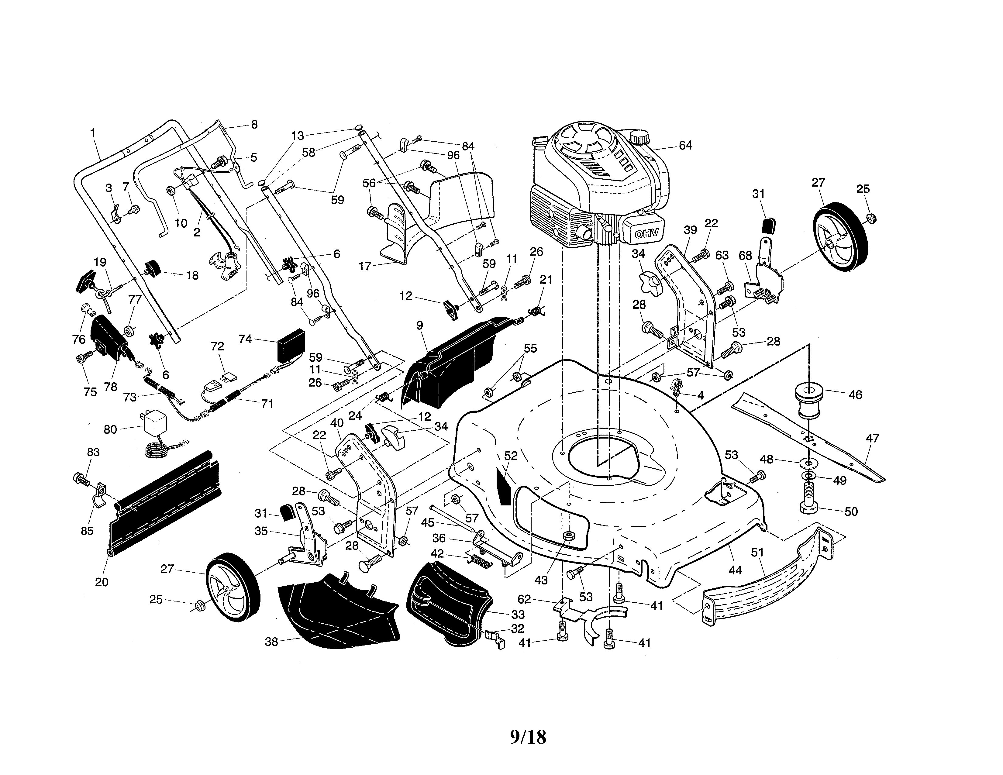 Engine/housing/handle