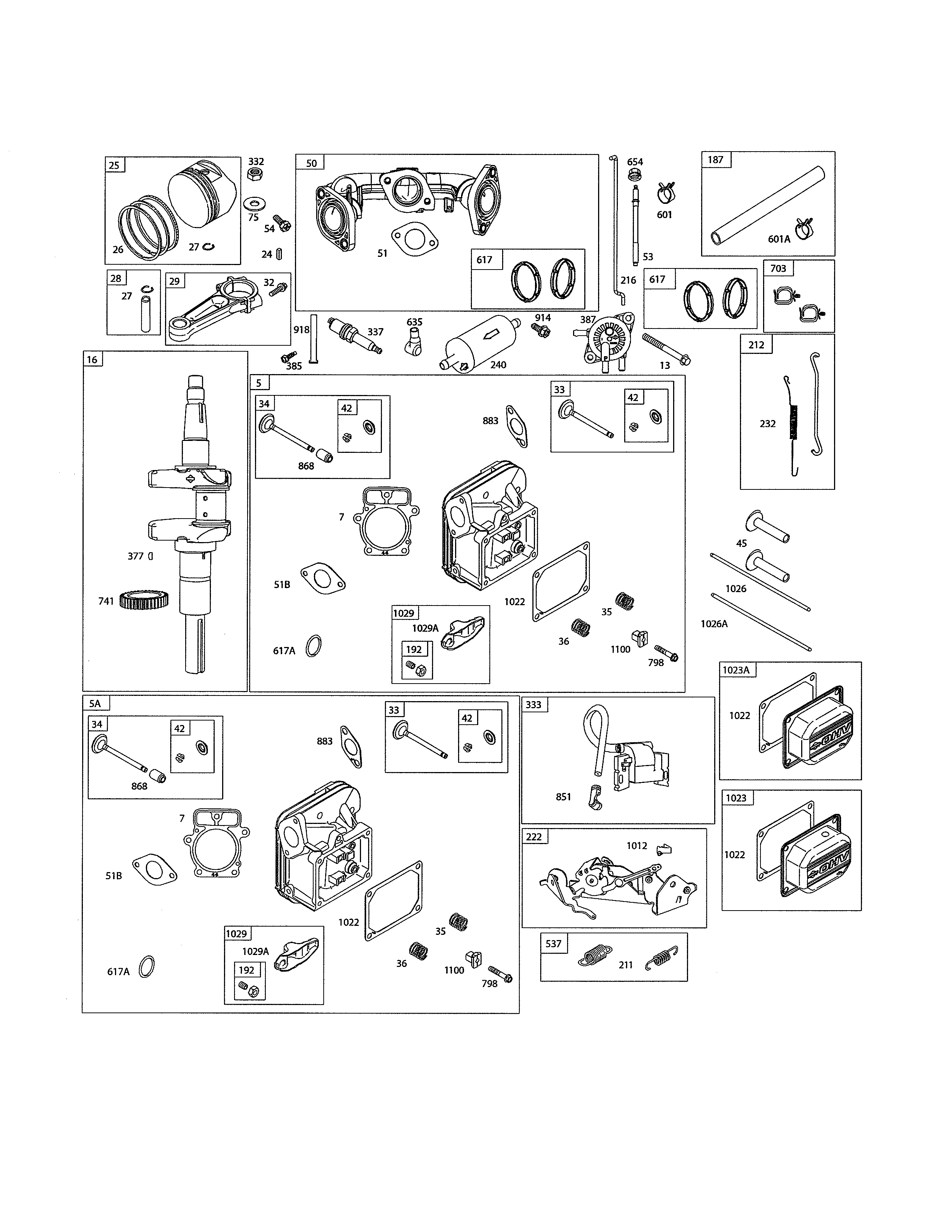 Head cylinder/crankshaft/manifold-intake