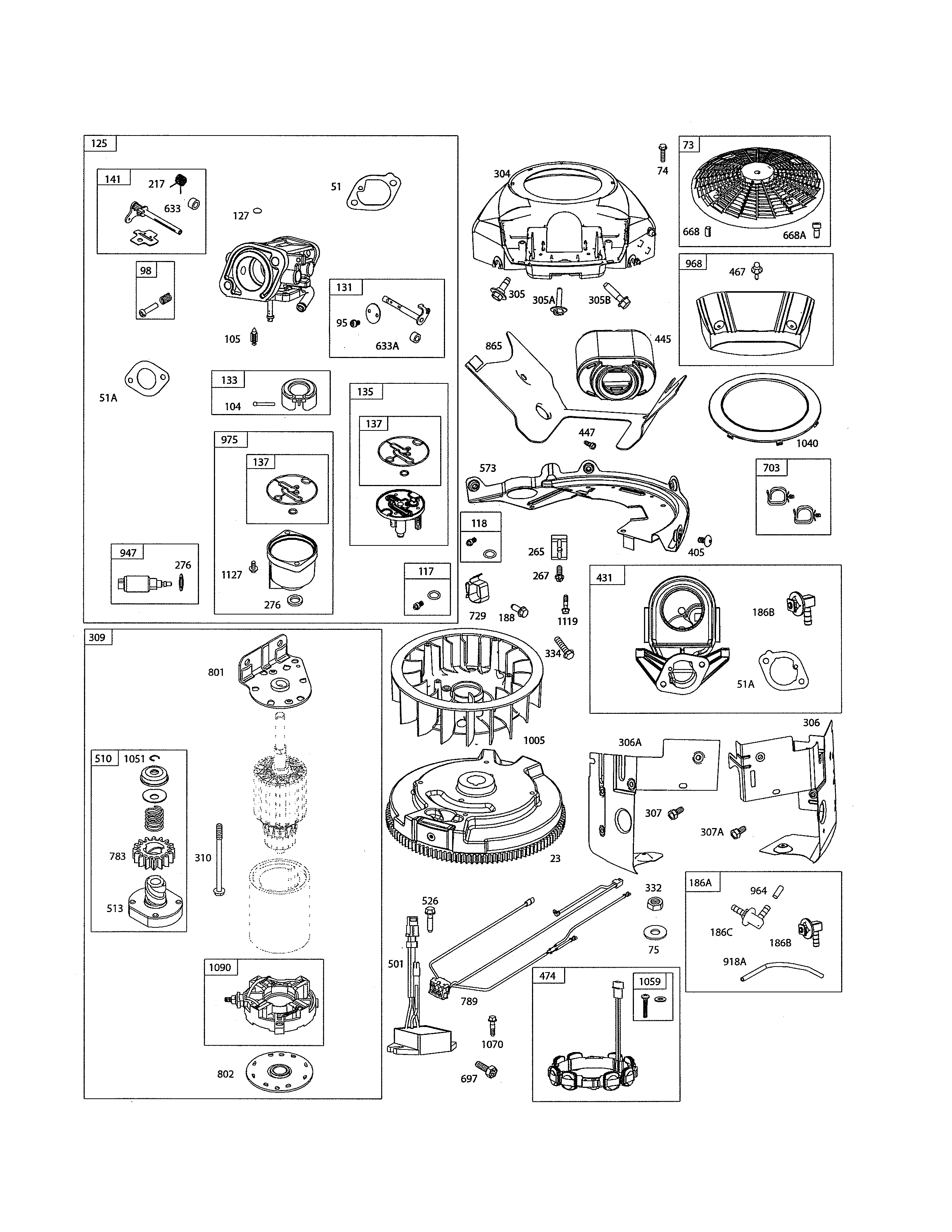 Carburetor/motor-starter