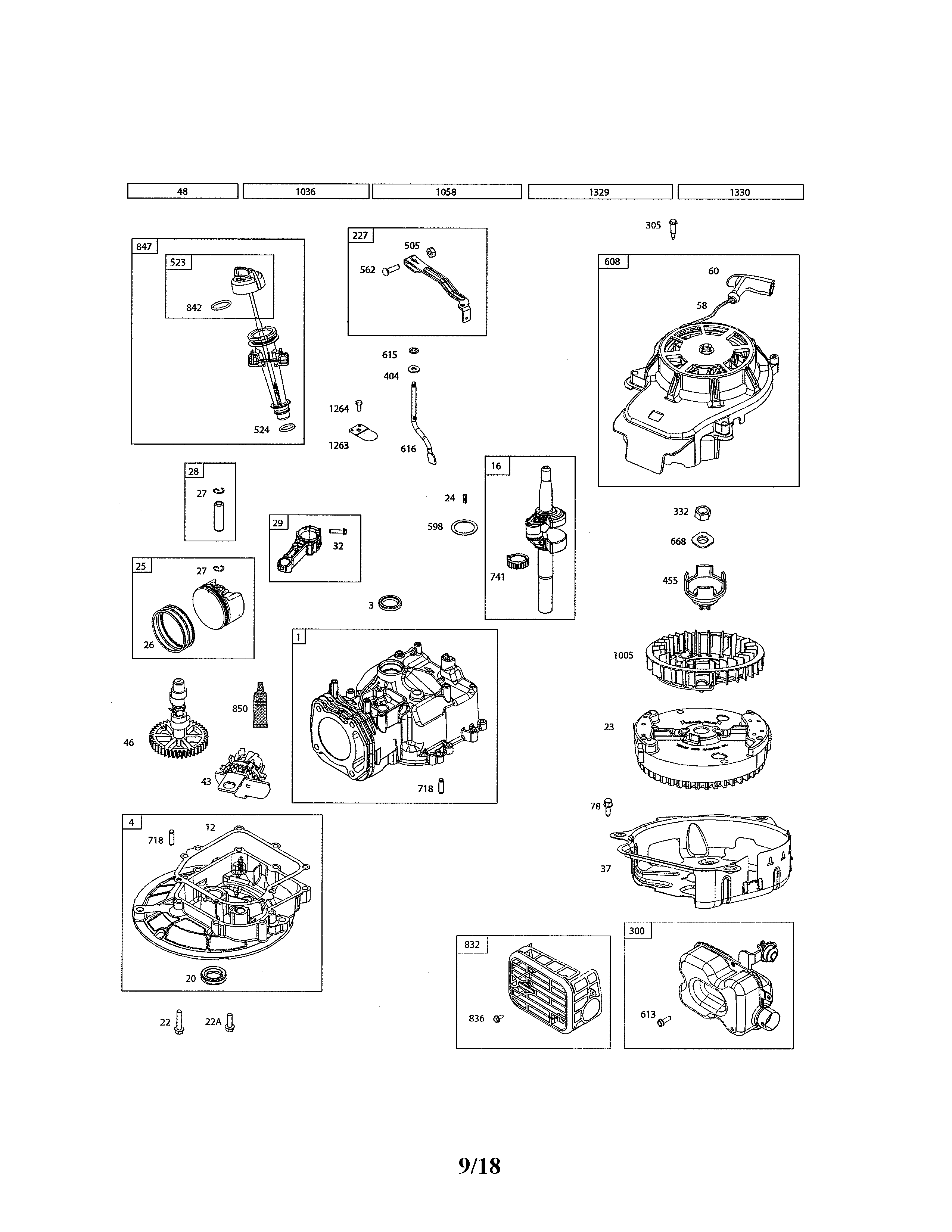 CYLINDER/SUMP/REWIND STARTER