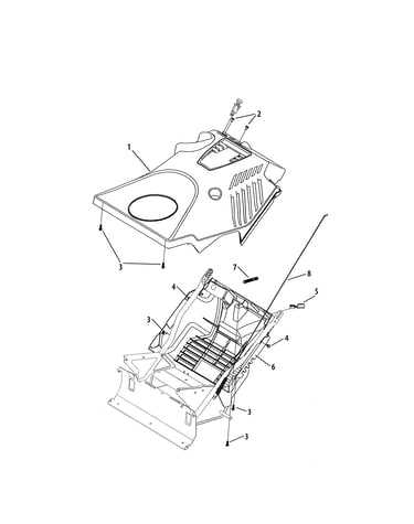 Cover/auger clutch cable
