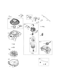 Carburetor/fuel tank/rewind starter