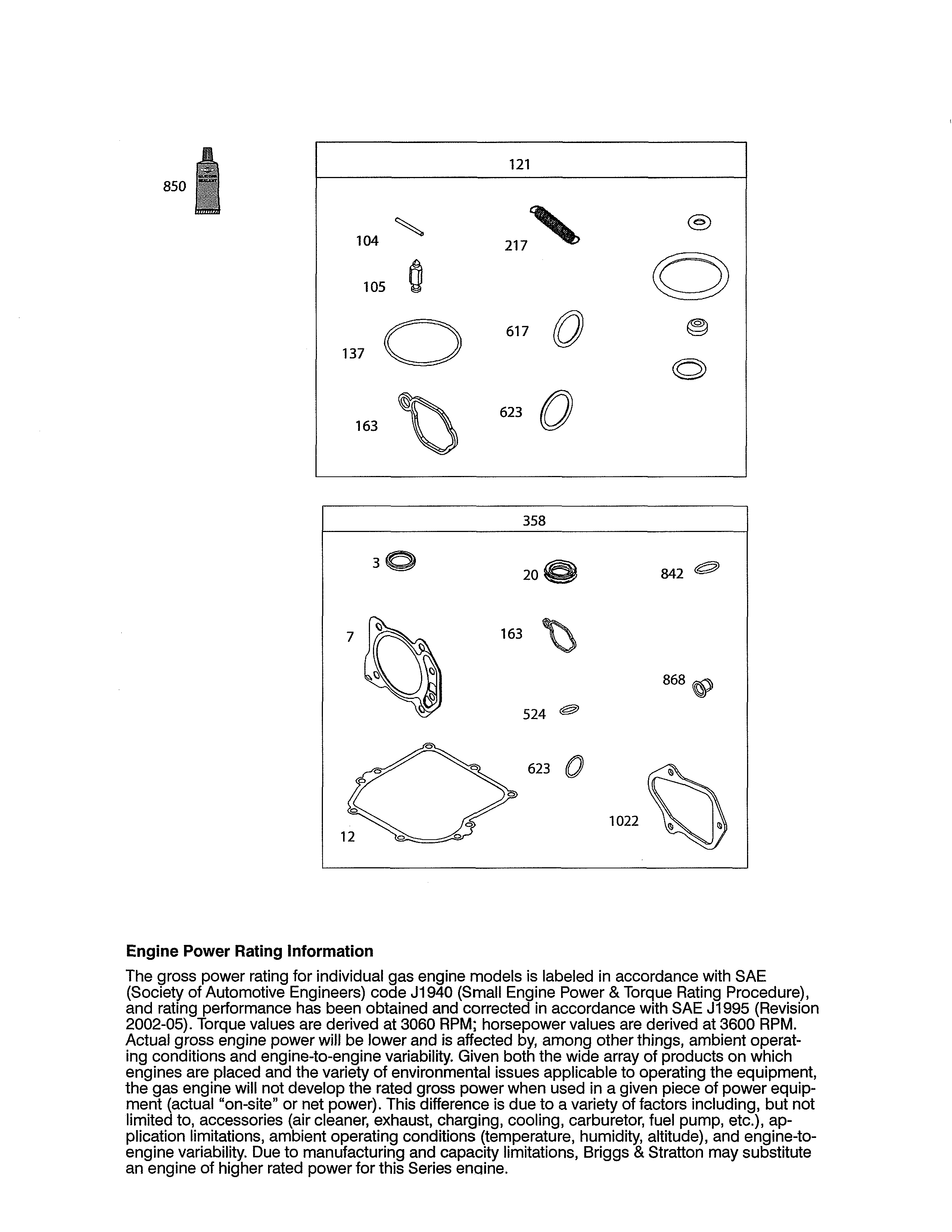 Gasket set/carburetor overhaul