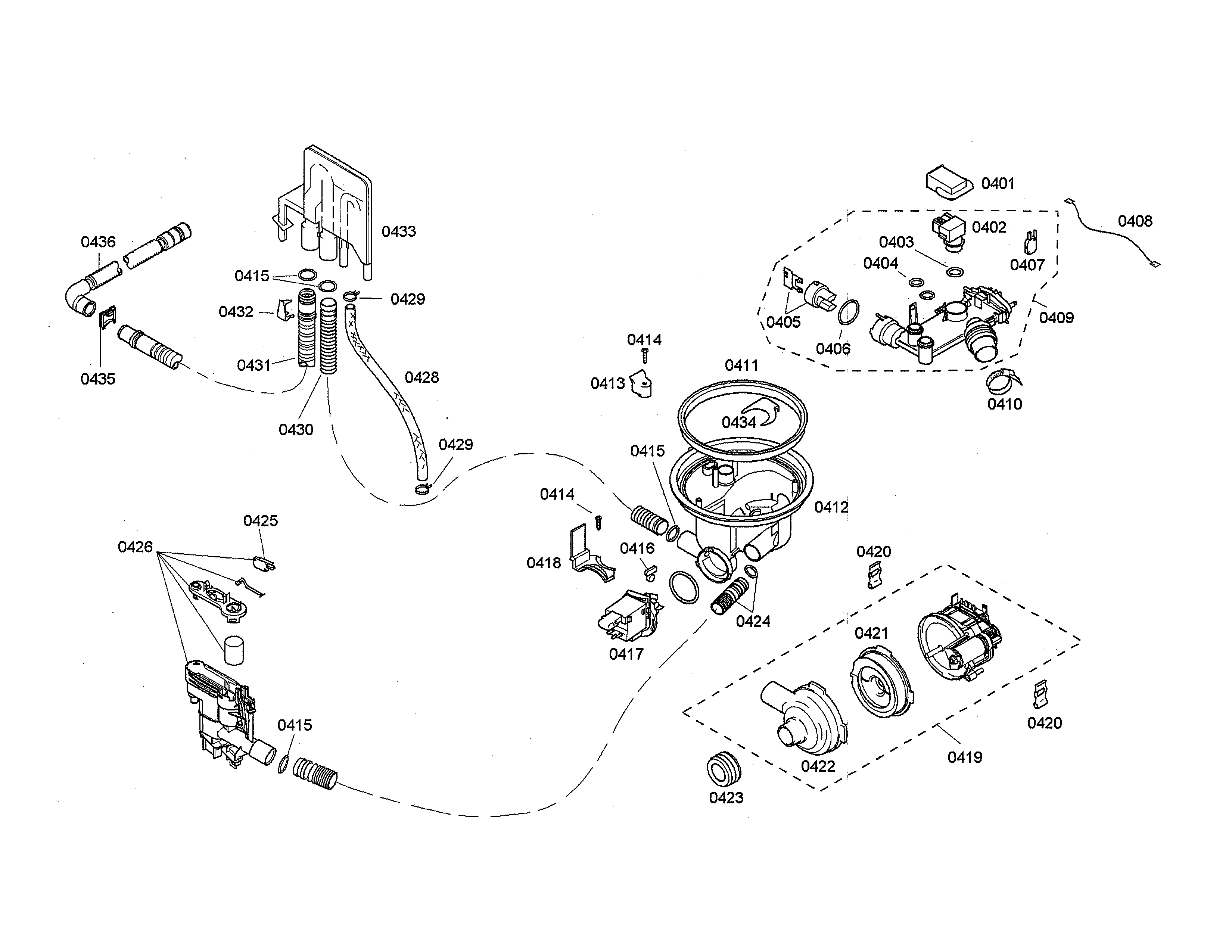 Heater/sump/water pump