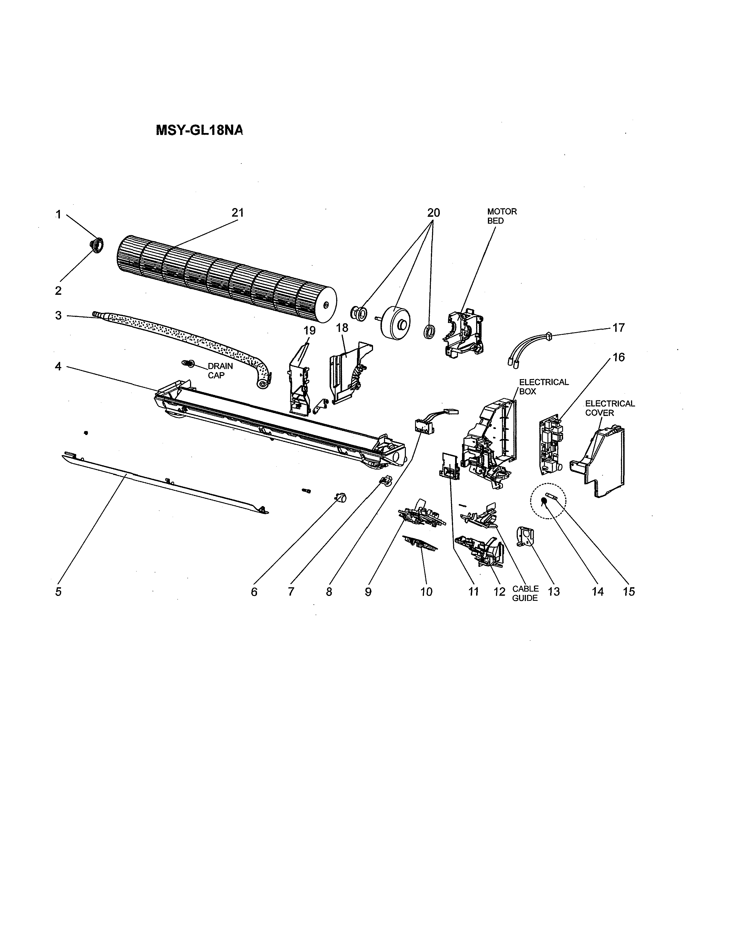 Indoor electrical unit/functional parts