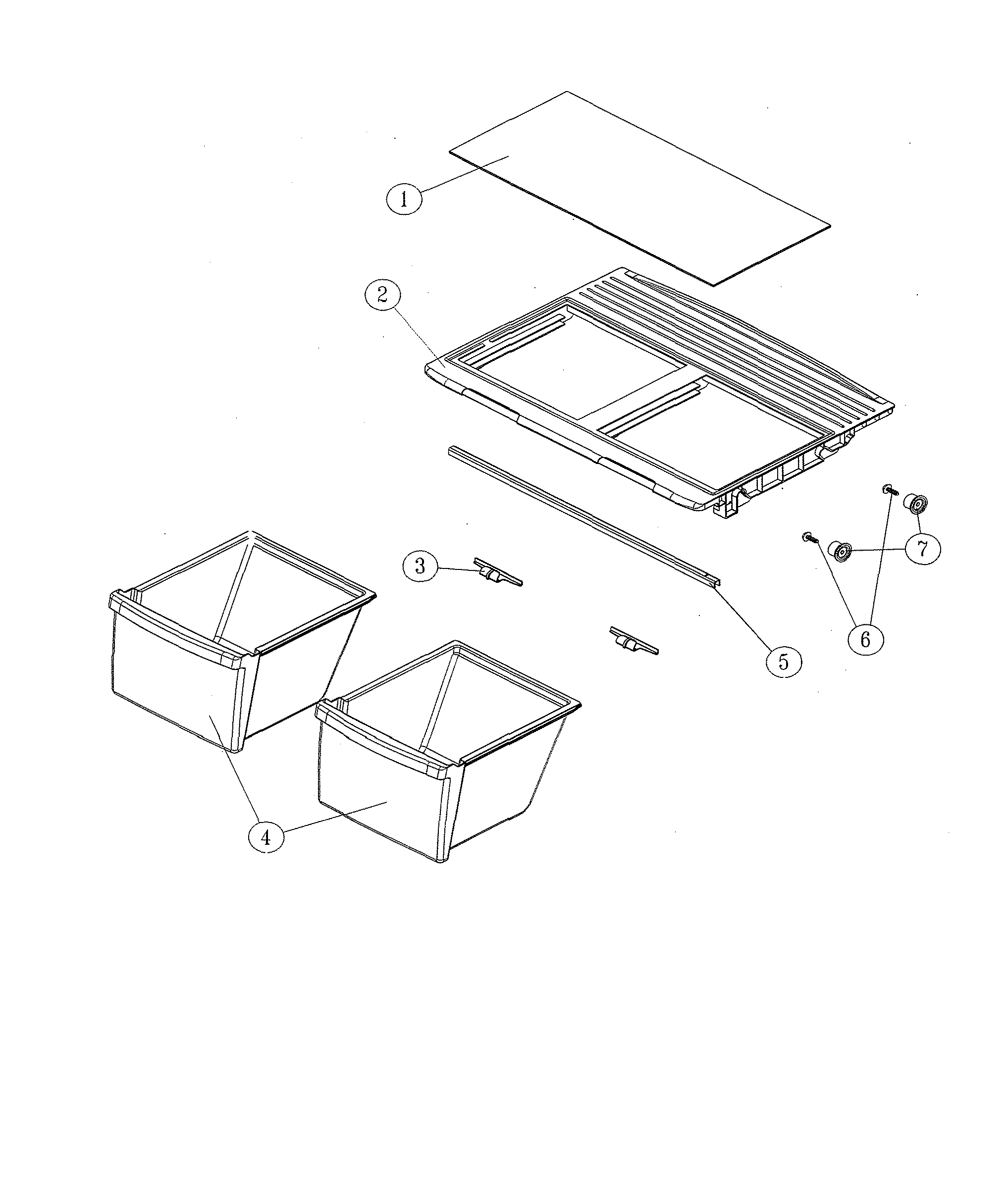 Crisper shelf & accessories