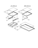 1full, 2split glass shelf