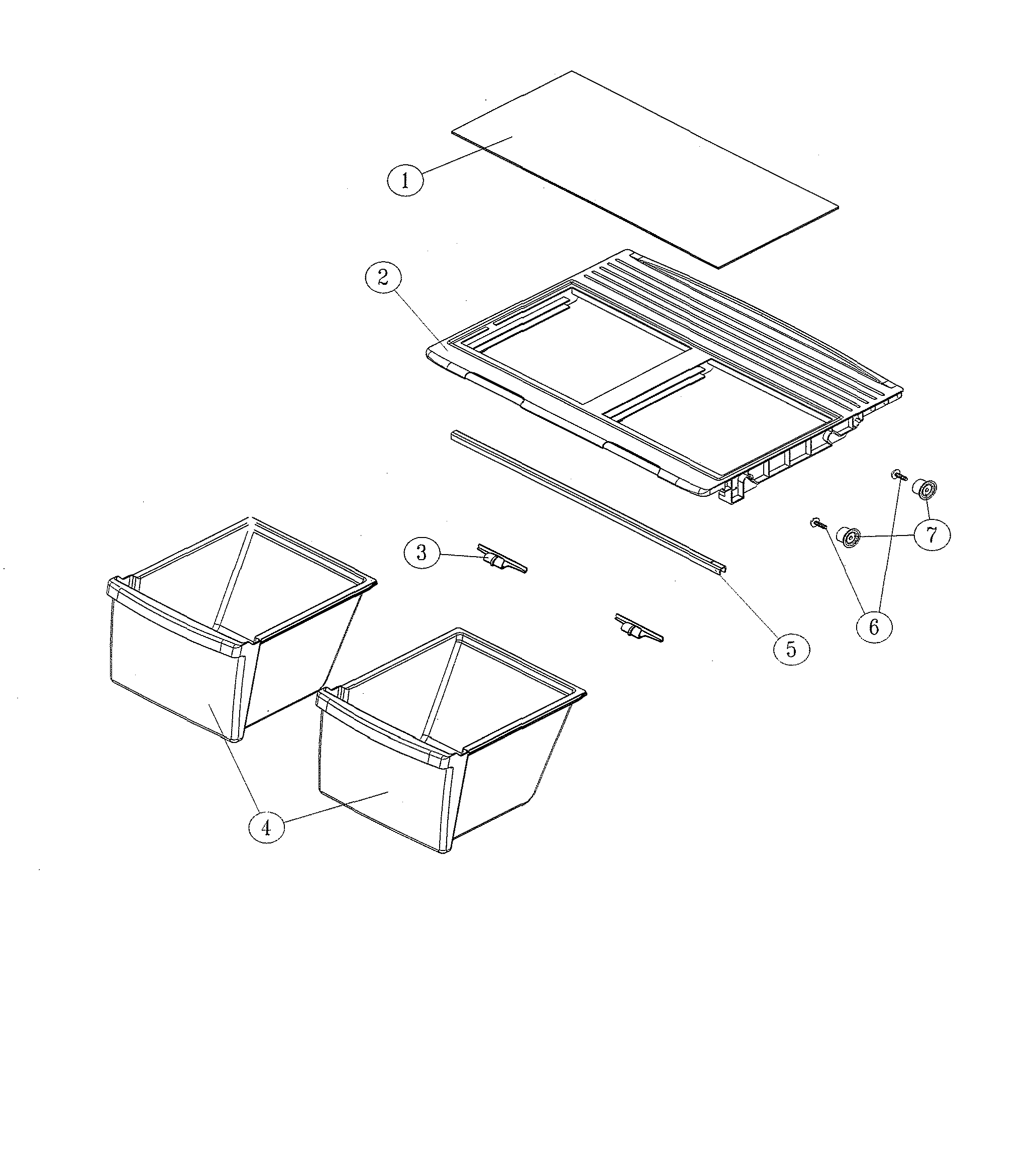 Crisper shelf & accessories