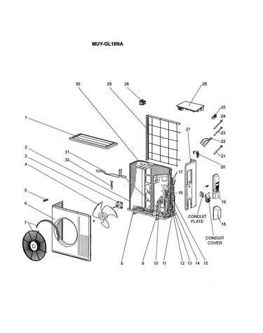Muy-gl18na-outdoor unit/electrical & functional parts