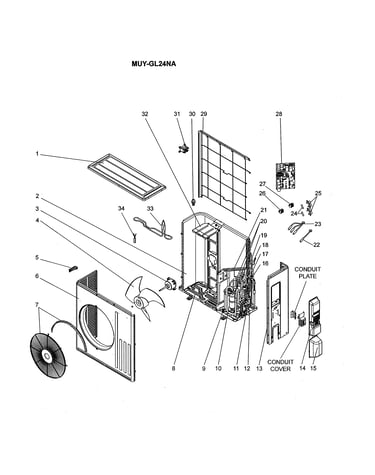 Muy-gl24na-outdoor structural/electrical & functional parts