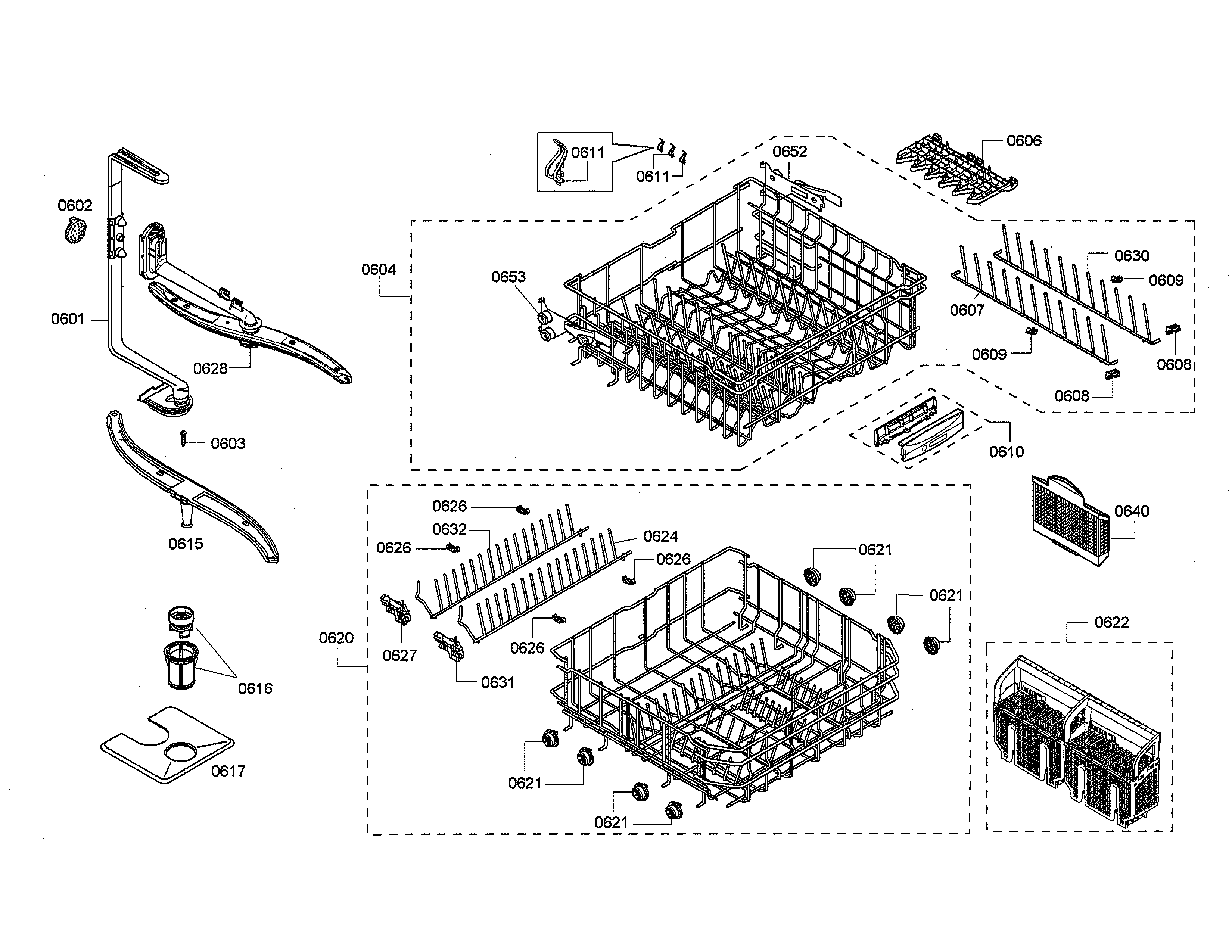 Racks/spray arms