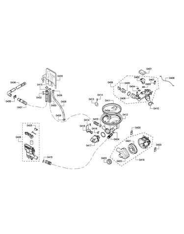Pump/heater/water inlet