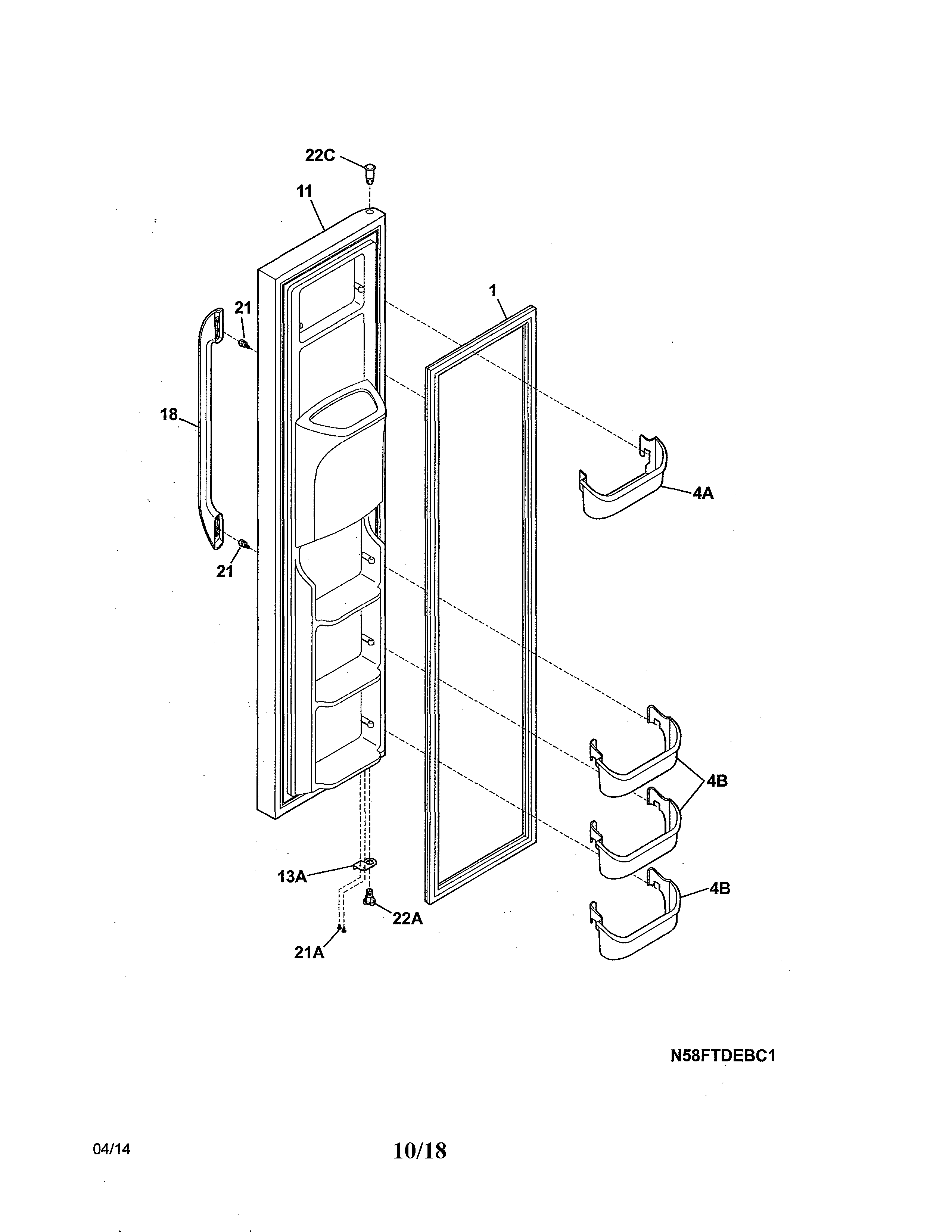 Freezer door