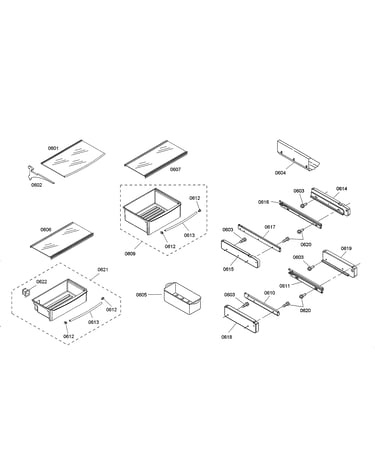 Crispers/shelves