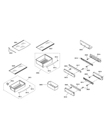 Crispers/shelves