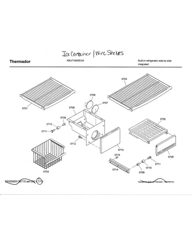 Ice container/wire shelves