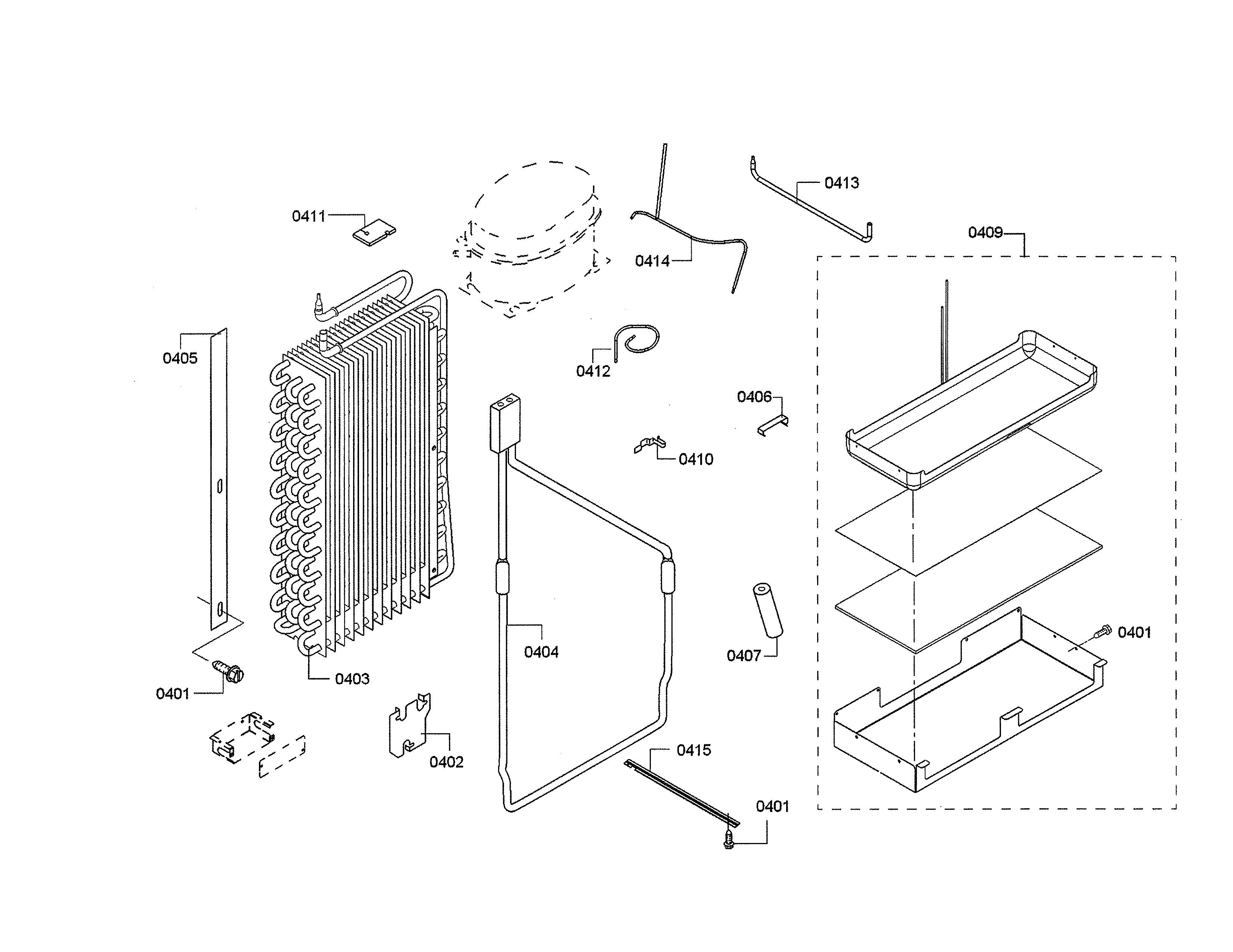 Evaporator/drain pan
