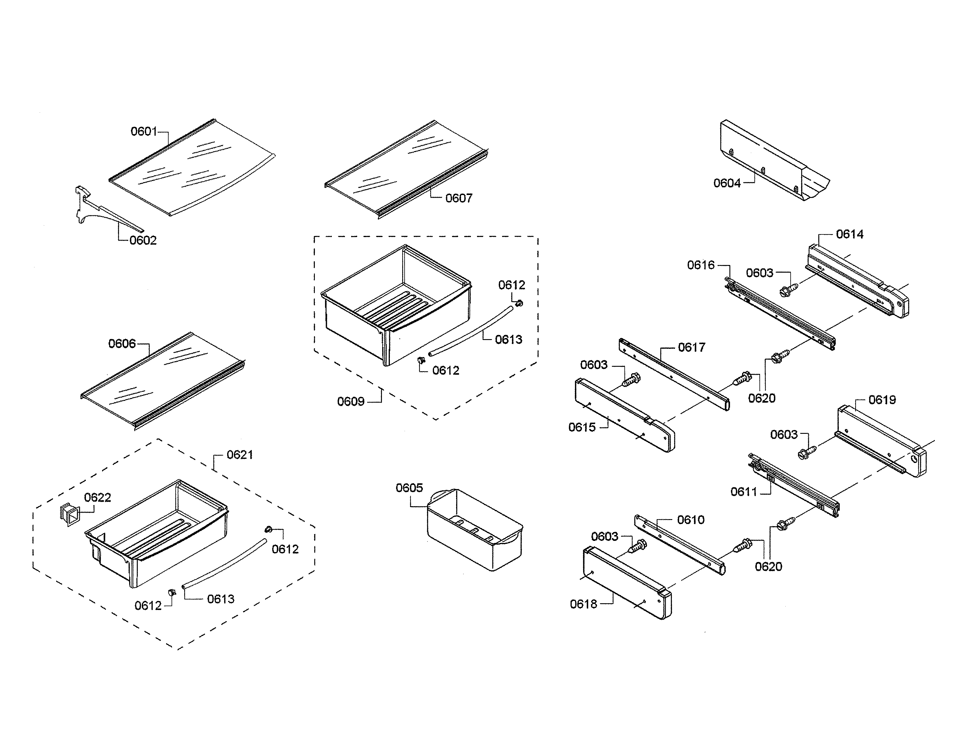 Drawers/shelves