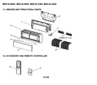 Mitsubishi MSZ-GL12NA-U1 indoor unit structural parts/accessory/remote diagram