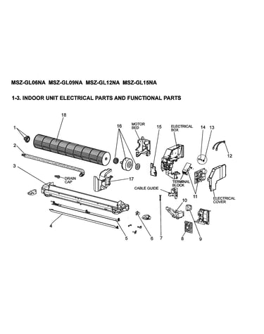 Indoor unit electrical & functional parts