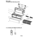 Mitsubishi MSZ-GL18NA-U1 indoor unit structural parts/accessory/remote diagram