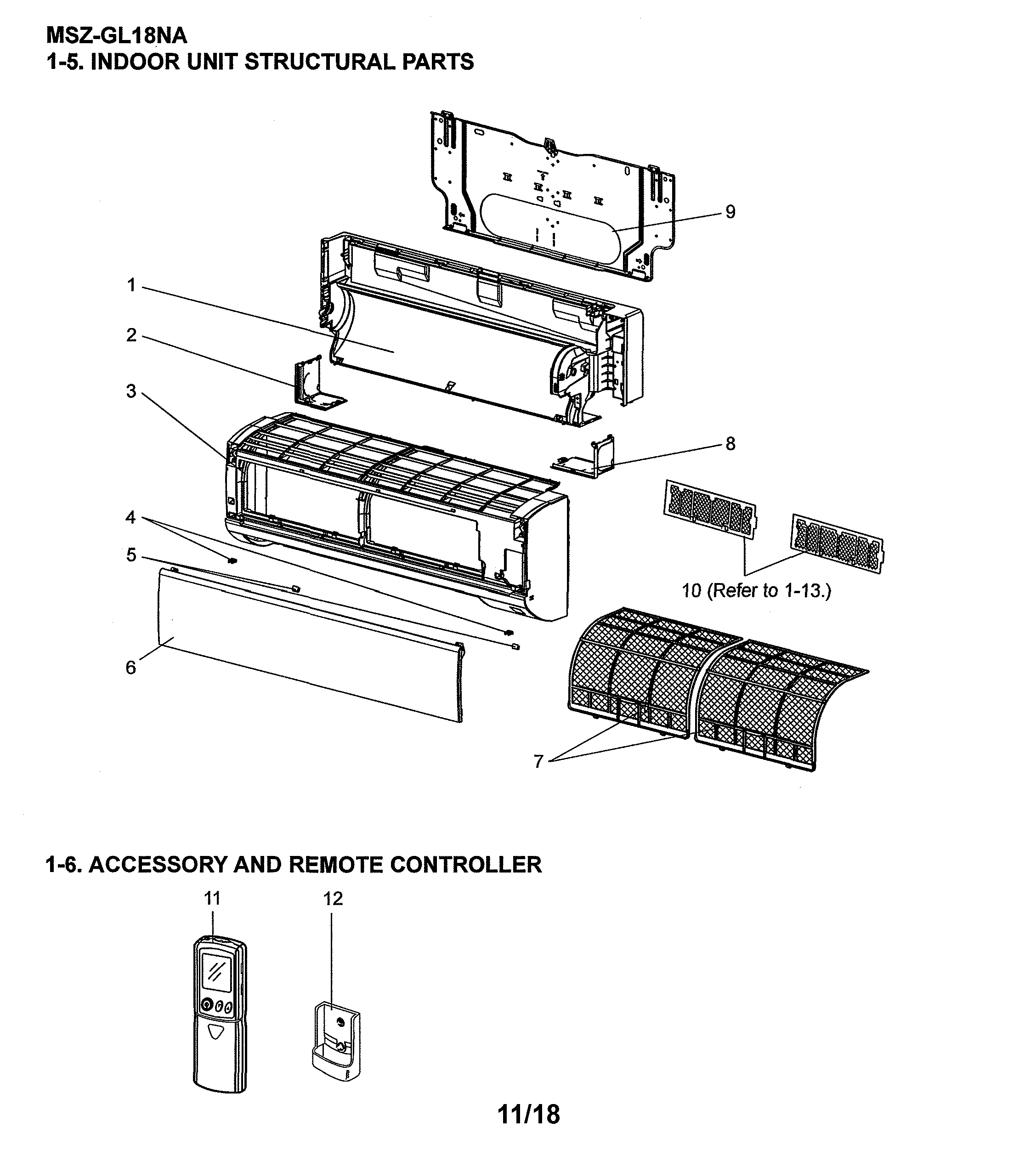 INDOOR UNIT STRUCTURAL PARTS/ACCESSORY/REMOTE