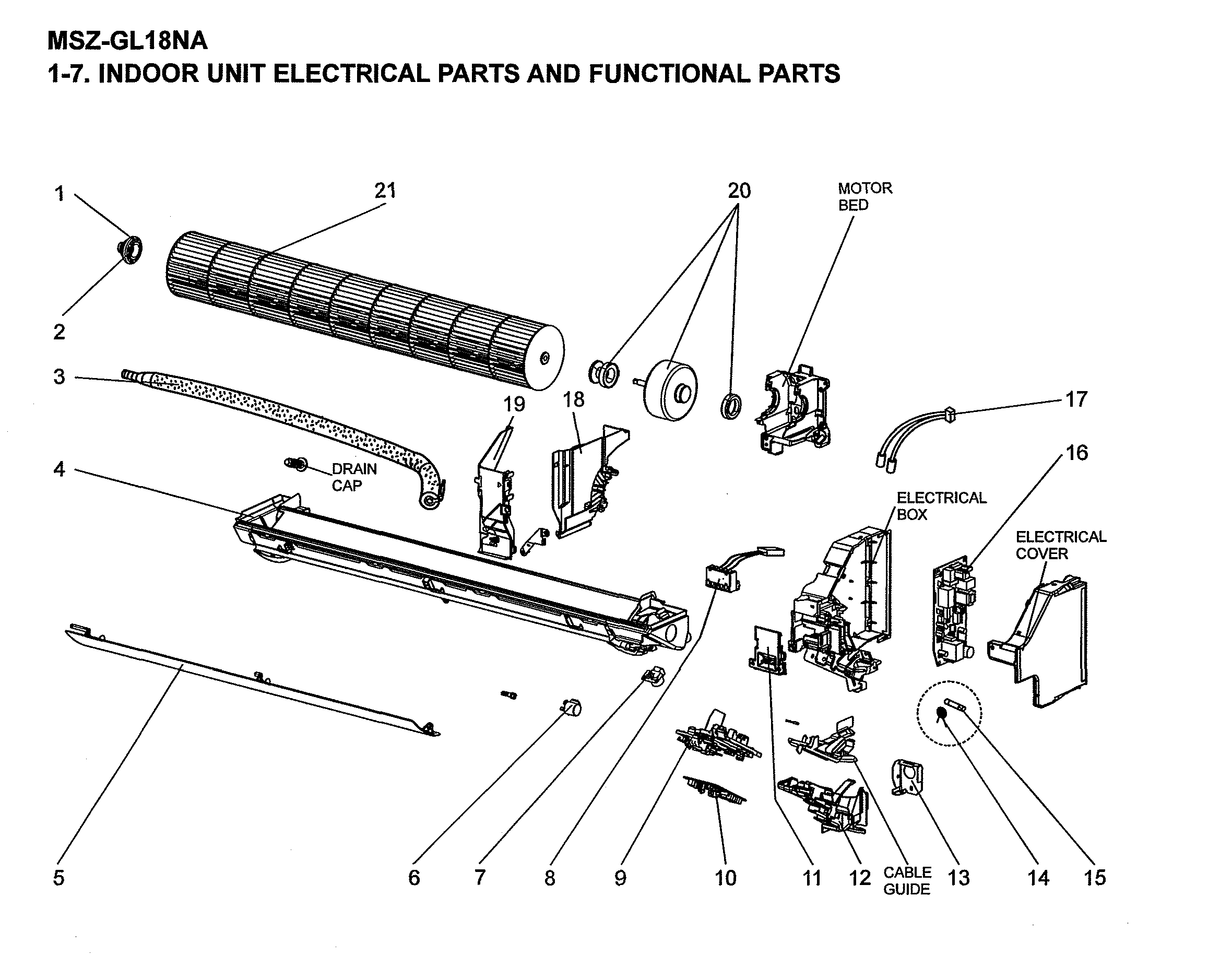 INDOOR UNIT ELECTRICAL & FUNCTIONAL PARTS