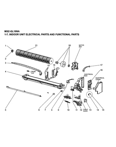 Indoor unit electrical & functional parts
