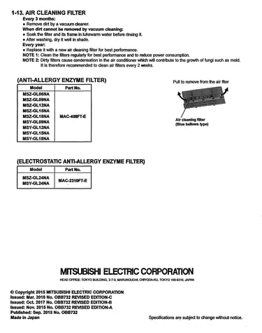 Air cleaning filters