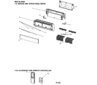 Mitsubishi MSZ-GL24NA-U1 indoor unit structural parts/accessory/remote diagram