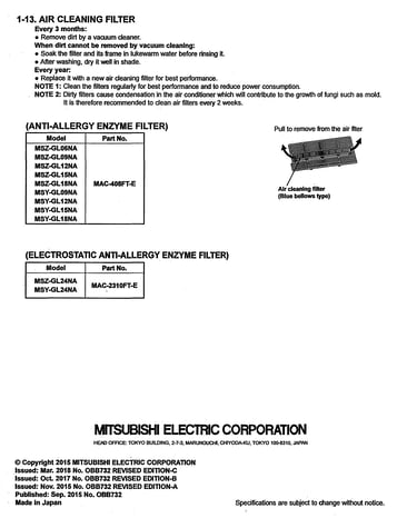 Air cleaning filters