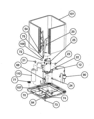Base pan/accumulator/coil
