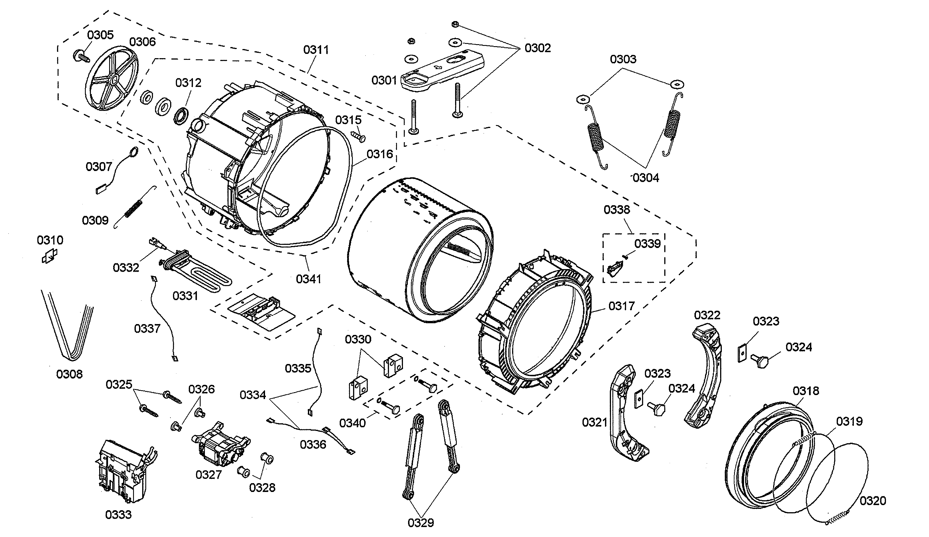 Tub/drive motor