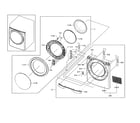 Samsung DV501AEW/XAA-00 front & door assembly diagram