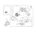 Samsung DV501AEW/XAA-00 duct motor assembly diagram