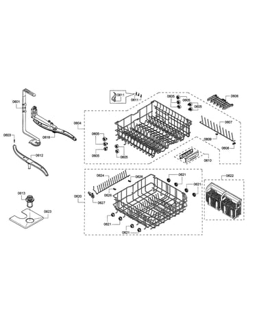 Spray arms/racks