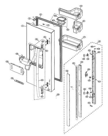 Left refrigerator door
